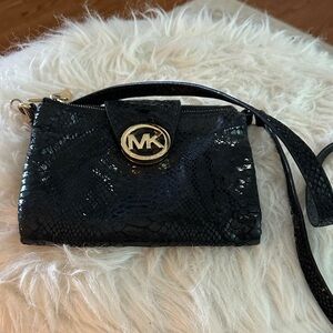 Michael Kors Black Snakeskin Crossbody